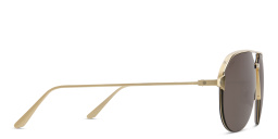 Shop Cartier Santos de Cartier Half-Rim Wide Aviator Sunglasses in Gold online.