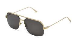 Shop Cartier Santos de Cartier Half-Rim Aviator Sunglasses in Gold online.