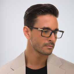 Shop Cartier Première de Cartier Rectangle Eyeglasses in Black online.