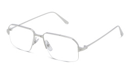 نظارة طبية مستطيلة كبيرة بنصف إطار من كارتييه بلون فضي - صورة المنتج 2