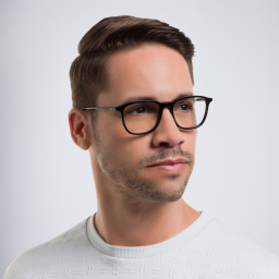 Shop MONTBLANC Square Eyeglasses in Black online.