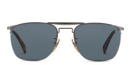 DAVID BECKHAM Half Rim Square Sunglasses in Dark Ruthenium – Product Photo 1