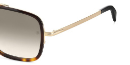 DAVID BECKHAM Square Sunglasses in Gold Havana – Product Photo 3
