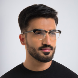 Shop DAVID BECKHAM Round Eyeglasses in Black online.