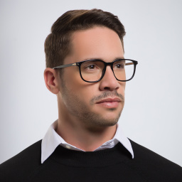 DAVID BECKHAM Square Eyeglasses in Black – Product Photo 6