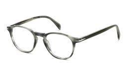 Shop DAVID BECKHAM Round Eyeglasses in Grey Horn online.