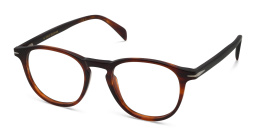 نظارة طبية بإطار دائري من ديفيد بيكهام بلون بني هافان مخطط - صورة المنتج 2