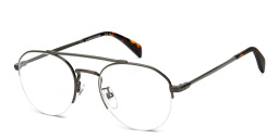 DAVID BECKHAM Half Rim Round Eyeglasses in Dark Ruthenium – Product Photo 2