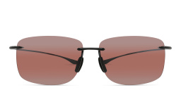Maui Jim Hema H443 Unisex Rimless Rectangle Sunglasses in Black – Product Photo 1