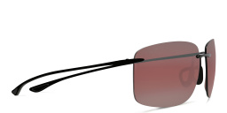 Shop Maui Jim Hema R443 Unisex Rimless Rectangle Sunglasses in Black online.