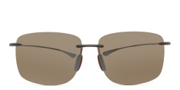 Maui Jim Hema H443 Unisex Rimless Rectangle Sunglasses in Brown – Product Photo 1