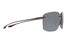 Maui Jim Hema H443 Unisex Rimless Rectangle Sunglasses in Brown – Product Photo 3