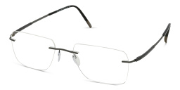 Silhouette Rimless Wide Square Eyeglasses in Grey – Product Photo 2