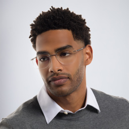 Silhouette Rimless Wide Square Eyeglasses in Silver – Product Photo 6