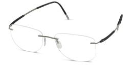 Silhouette Rimless Wide Square Eyeglasses in Silver – Product Photo 2