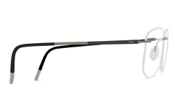 Silhouette Rimless Wide Square Eyeglasses in Silver – Product Photo 3