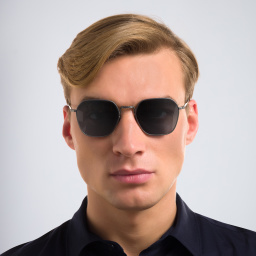 GIORGIO ARMANI Square Sunglasses in Matte Gunmetal – Product Photo 4
