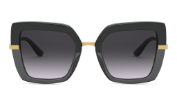 نظارة شمسية مربعة من دولتشي آند غابانا بلون أسود على أسود شفاف - صورة المنتج 1