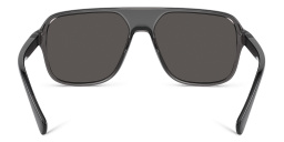 نظارة شمسية مربعة من دولتشي آند غابانا بلون رمادي شفاف/أسود - صورة المنتج 4