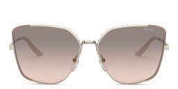 PRADA Wide Irregular Sunglasses in Pale Gold/Matte Pink – Product Photo 1