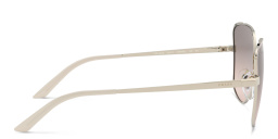 PRADA Wide Irregular Sunglasses in Pale Gold/Matte Pink – Product Photo 3