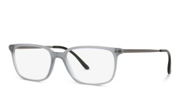 نظارة طبية بإطار مستطيل واسع من جورجو أرماني بلون رمادي شفاف - صورة المنتج 2