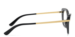 Shop Dolce & Gabbana Cat Eye Eyeglasses in Black On Transparent Black online.