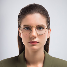 Shop Ray-Ban Frank Unisex Square Eyeglasses in Gold online.