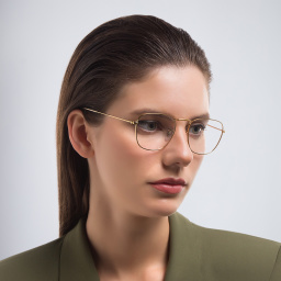 Shop Ray-Ban Frank Unisex Square Eyeglasses in Gold online.
