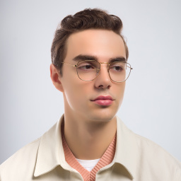 Shop Ray-Ban Frank Unisex Square Eyeglasses in Gold online.