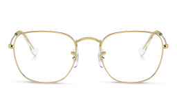 Frank Unisex Square Eyeglasses من راي بان بلون ذهبي - صورة المنتج 1