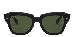 Ray-Ban State Street Unisex Square Sunglasses in Shiny Black – Product Photo 1