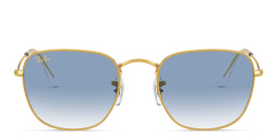 Ray-Ban Frank Square Sunglasses in Polished Gold – Product Photo 1
