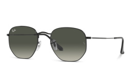 Shop Ray-Ban Hexagonal Unisex Sunglasses in Black online.