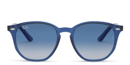 Ray-Ban Junior Kids Irregular Polished Sunglasses in Transparent Blue – Product Photo 1