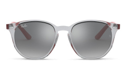 Ray-Ban Junior Kids Irregular Polished Sunglasses in Transparent Grey – Product Photo 1