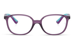 Ray-Ban Junior Kids Square Eyeglasses in Transparent Violet – Product Photo 1