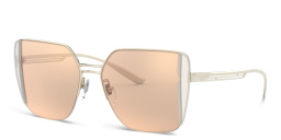 BVLGARI Half Rim Square Sunglasses in Pink Gold – Product Photo 2