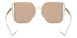 BVLGARI Half Rim Square Sunglasses in Pink Gold – Product Photo 4