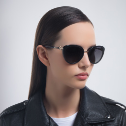 BVLGARI Round Sunglasses in Black – Product Photo 6