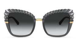 نظارة شمسية بإطار كات آي من دولتشي آند غابانا بلون رمادي شفاف - صورة المنتج 1