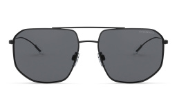 Emporio Armani Irregular Sunglasses in Matte Black – Product Photo 1