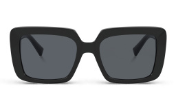 Shop VERSACE Rhinestone-embellished Medusa Sunglasses in Black online.