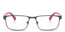 Shop Emporio Armani Rectangle Eyeglasses in Matte Blue online.