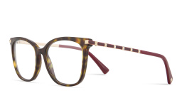 VALENTINO Stud Square Eyeglasses in Havana – Product Photo 4
