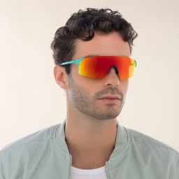 Shop Oakley EVZero™ Blades Rimless Rectangle Sunglasses in Blue online.