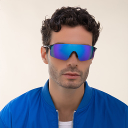 Shop Oakley EVZero™ Blades Rimless Rectangle Sunglasses in Black online.