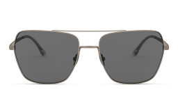 Shop GIORGIO ARMANI Wide Rectangle Sunglasses in Matte Gunmetal online.
