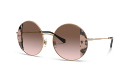 Shop MIU MIU Round Sunglasses in Rose Gold online.