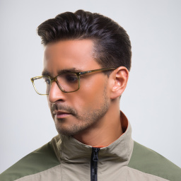 EYE'M Rectangle Eyeglasses in Green – Product Photo 6